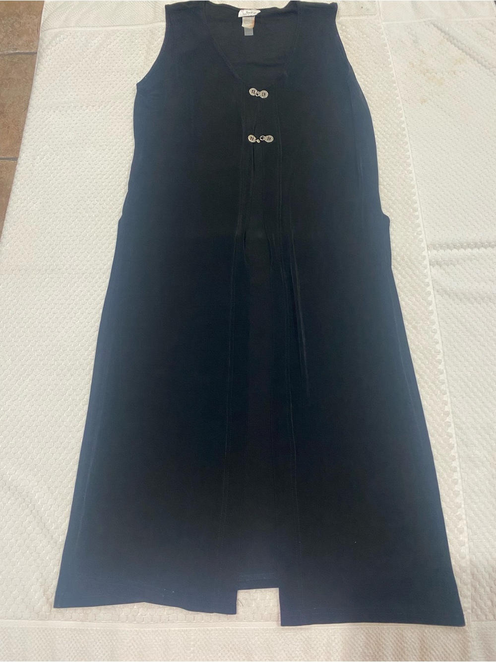 Women's Black Cape Midi A-Line S with Front Toggle Accent